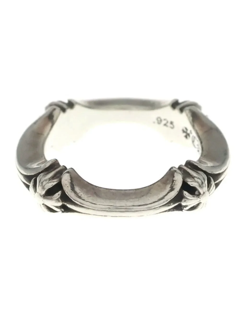 Chrome Hearts Plus and Bone Ring Silver